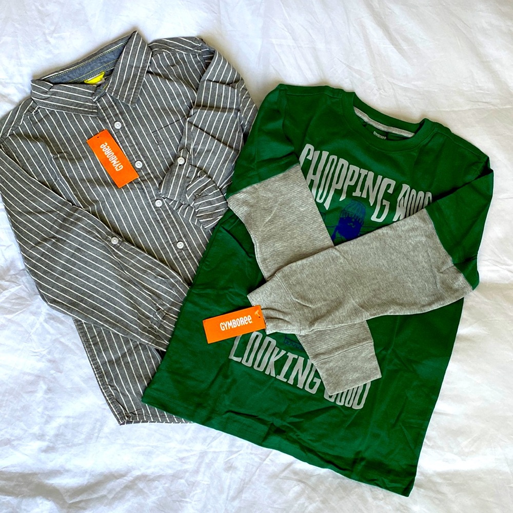 GYMBOREE BOYS LONG SLEEVE TOP AND SHIRT SET SIZE 12
